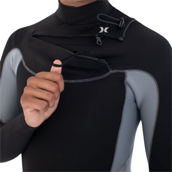 2025 Hurley Mens Advant 3/2mm Chest Zip Wetsuit MFS0013322 - Iron Ore